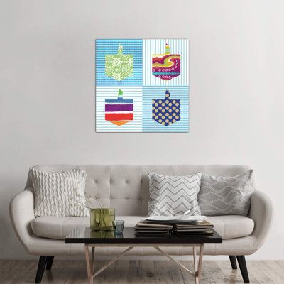 Dreidel Patch by Linda Woods - Wrapped Canvas Print
