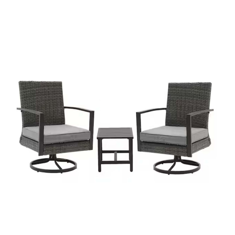 Ensemble bistro pivotant avec coussins moelleux et table d'appoint