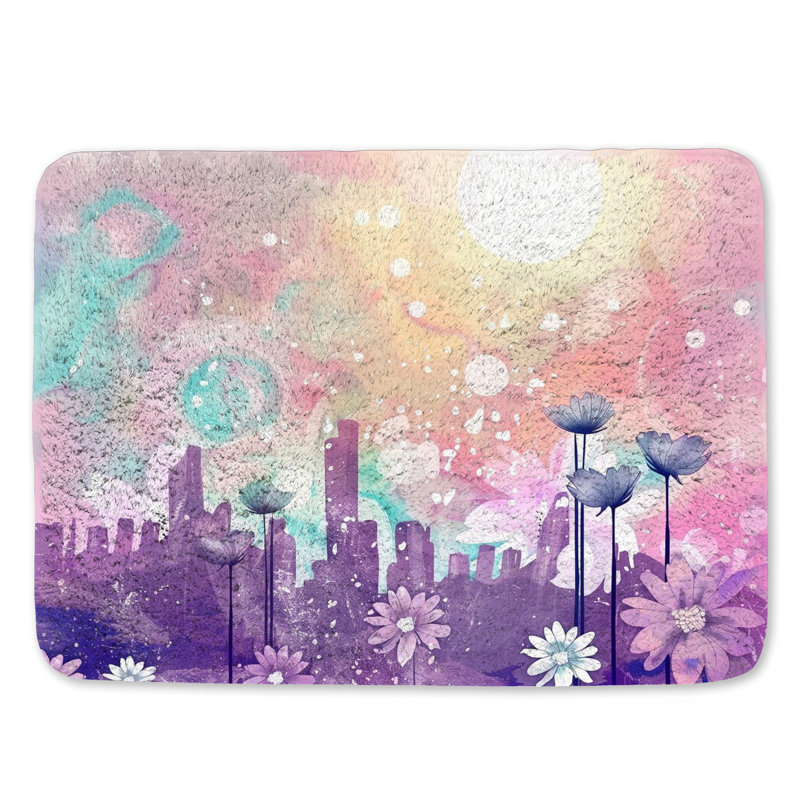 Tapis de bain Fantasy Cityscape Fantasy, L 34 po x l 21 po