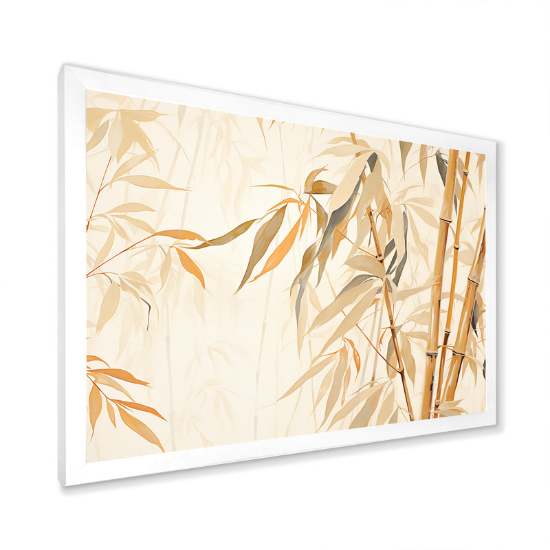 «Mute Bamboo Embrace II», art mural sur toile de bambou_106614, H 30 po x l 40 po x P 1,5 po, Cadre photo blanc