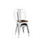 Lot de 4 chaises de salle à manger industrielles en métal et bois de noyer blanc brillant, empilables, d'une hauteur de 45 cm (18 pouces), confortables et modernes, pour une utilisation intérieure et extérieure.-1769260793-1769260792-1769260794