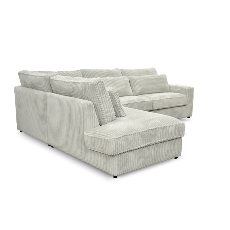 Aazim 4 Seater Corner Sofa , Grey, Left facing