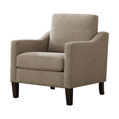 Fauteuil rembourré avec pieds en bois massif