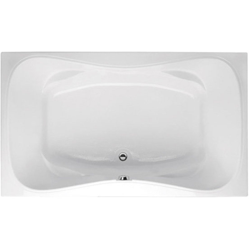 Monterey 60'' x 42'' Soaking Acrylic Bathtub, White, Polished Chrome