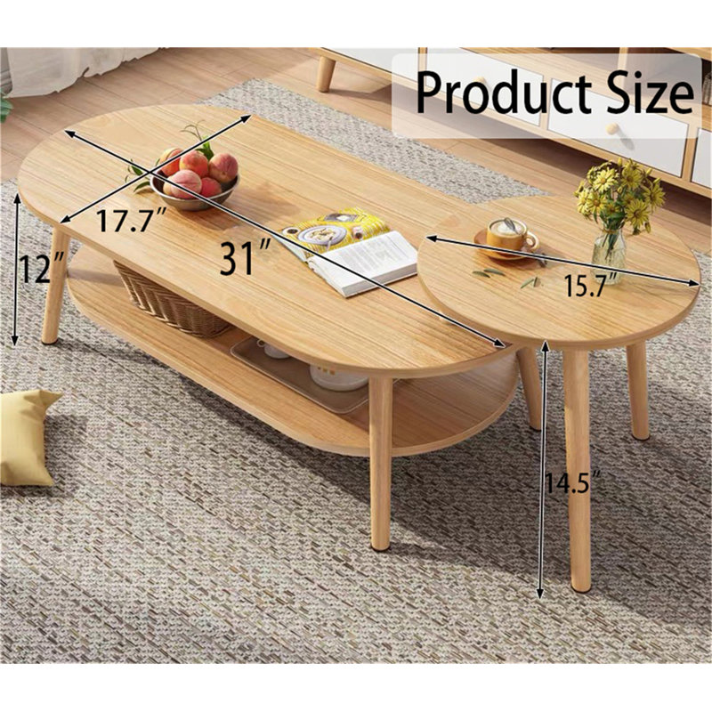 Chebo Solid Wood Coffee Table, Wood Color