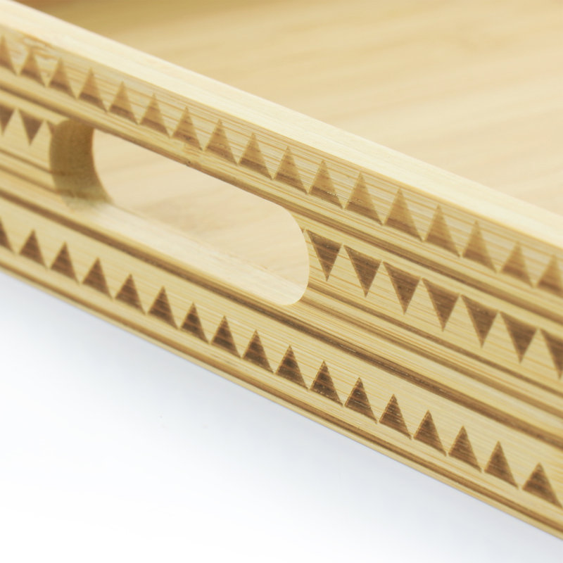 Gibson Home Sadler 15 Inch Wood Serving Tray With Built-In Handles