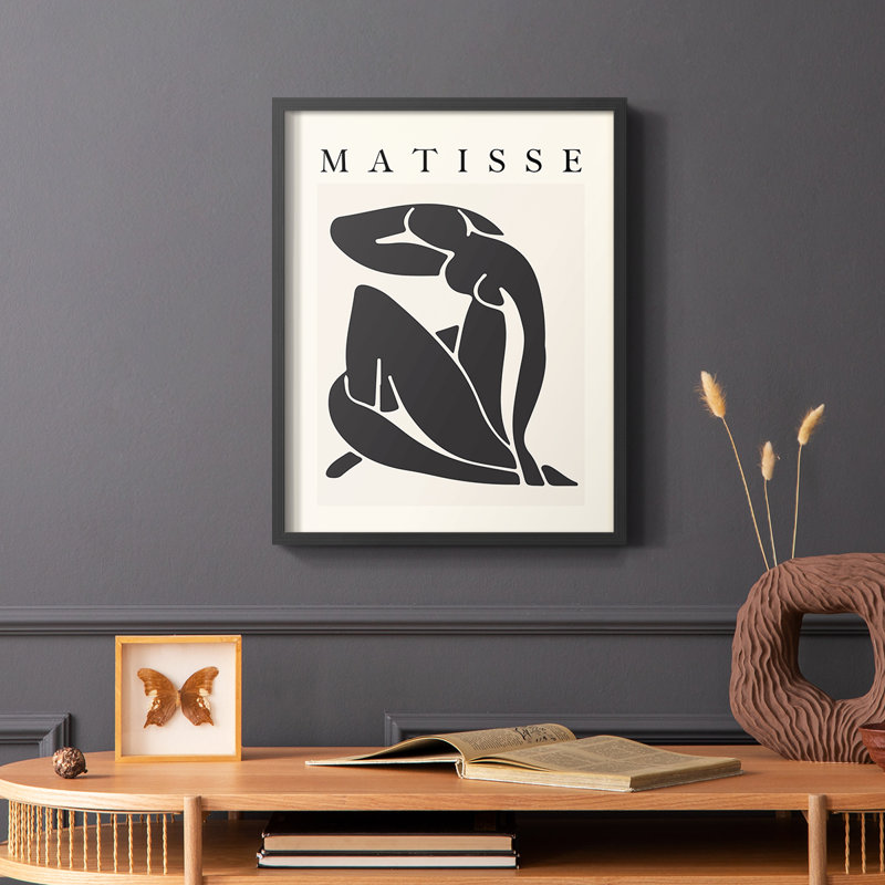 Matisse CCCLXXIX Framed Print - Solid Wood, Black, 20" H x 16" W