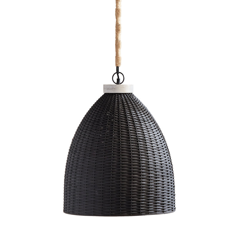 1 - Light Pendant, 92" H x 18" W x 18" D, Blackwash