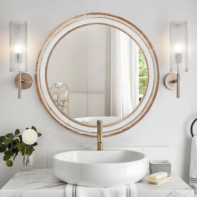 Miroir mural rond 35,4 po pour meuble-lavabo