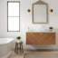 Meuble-lavabo mural 36 po avec vasque ronde en verre transparent-1321868876
