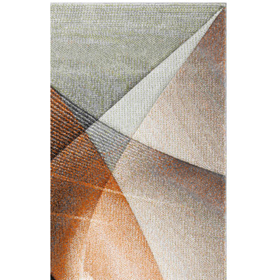 Tontogany Geometric Gray/Orange Area Rug