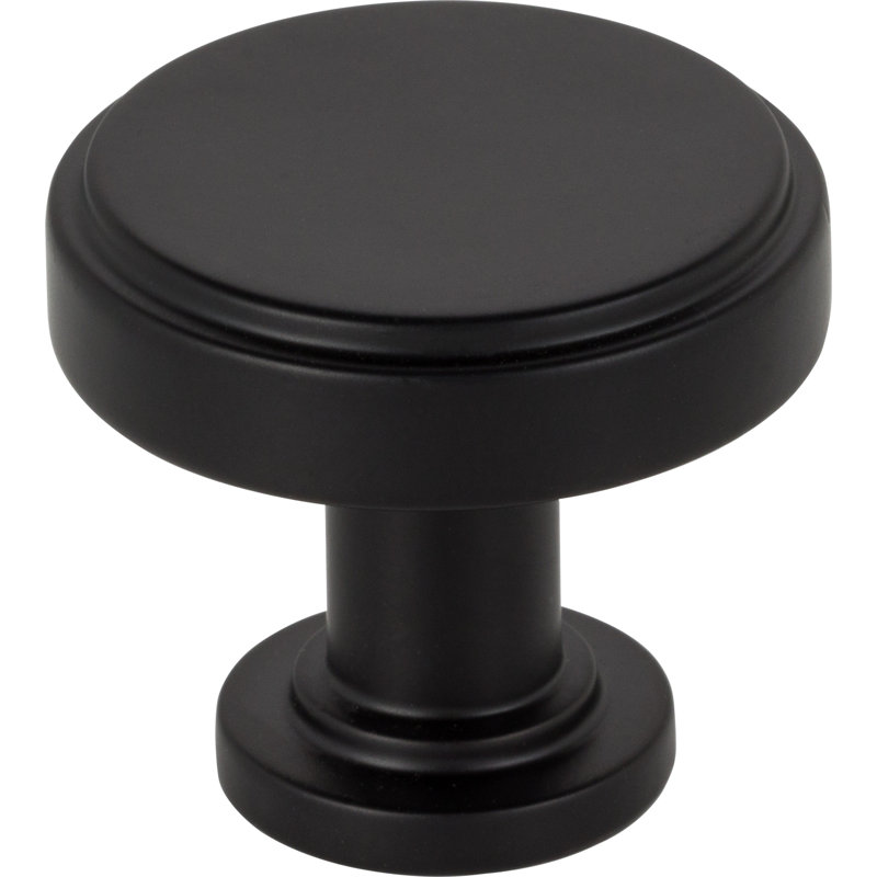 Matte Black Square Cabinet Knob with Mounting Hardware