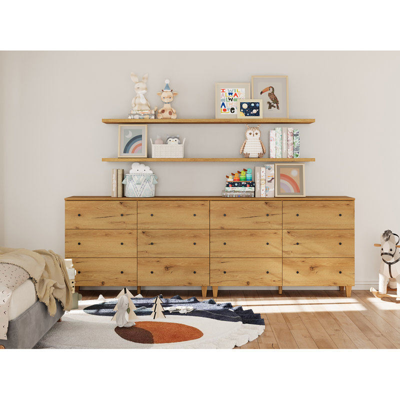 94.4 " W 12 - Drawer Dresser, Brown