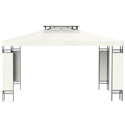 Pavillon de jardin 10 pi x 13 pi avec double toit, blanc crème - idéal pour le jardin, la pelouse, le patio, le toit, la terrasse