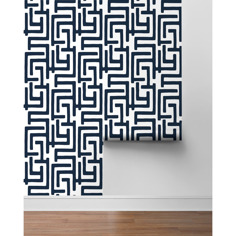 Chalsea Peel & Stick Vinyl Wallpaper Roll, Dark Blue