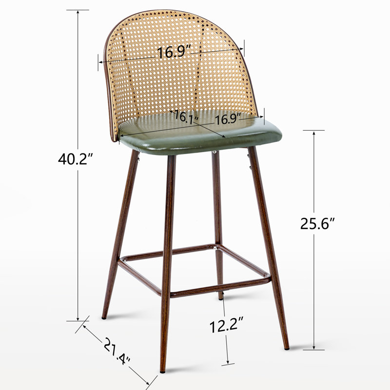 Cassadra 25.6" Counter Stool, Green