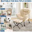 Velvet Accent Chair with Footstool