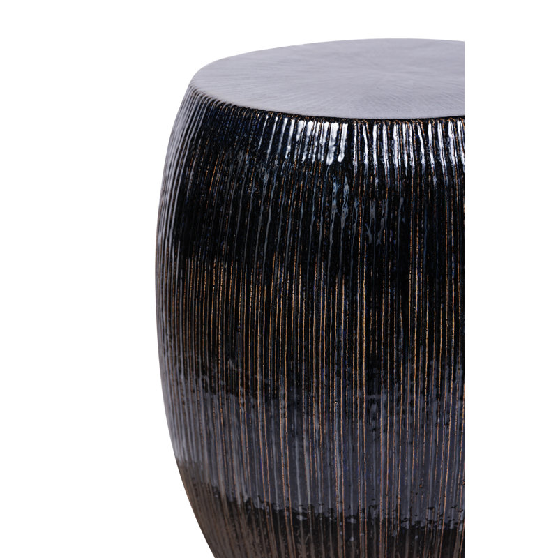 Sunburst Garden Stool, Smoke Semi Gloss