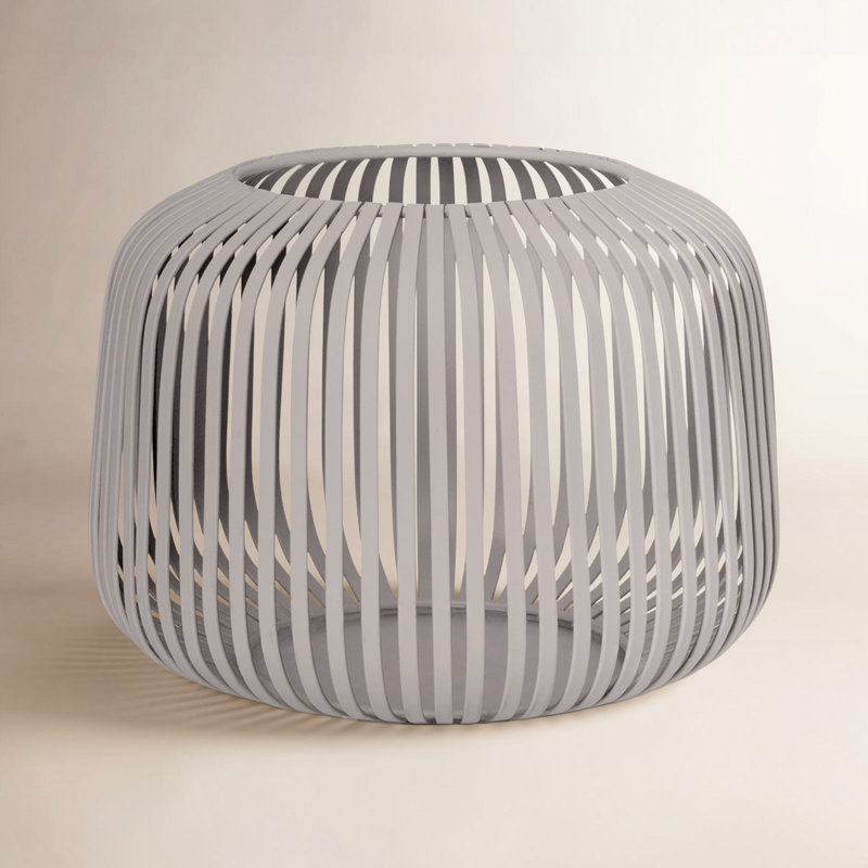 LITO Metal Tabletop Lantern, 4" H x 5.25" W x 5.25" D, Mourning Dove