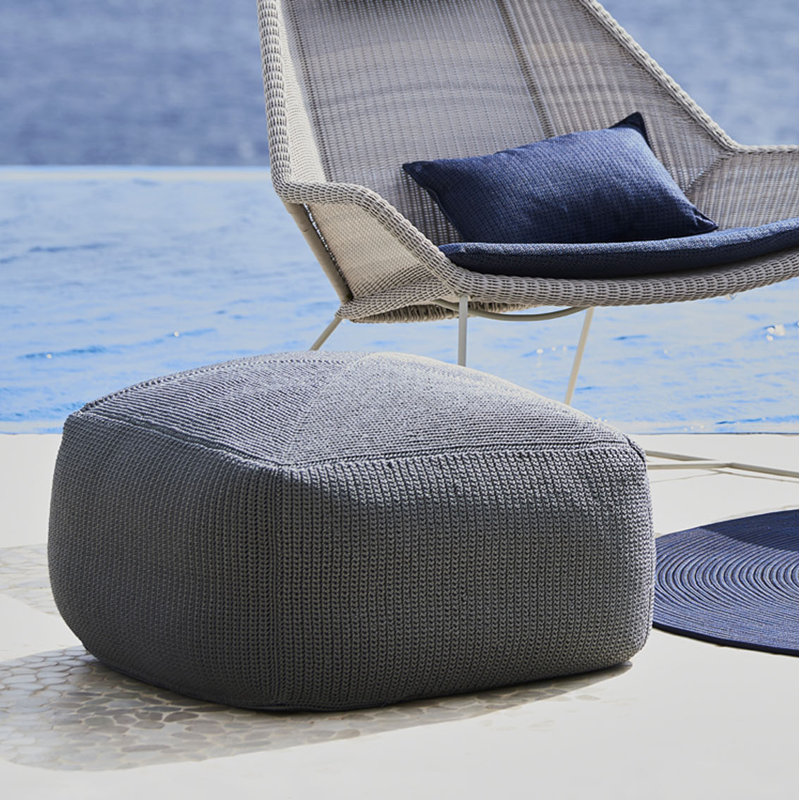 Divine Outdoor Pouf, Gray