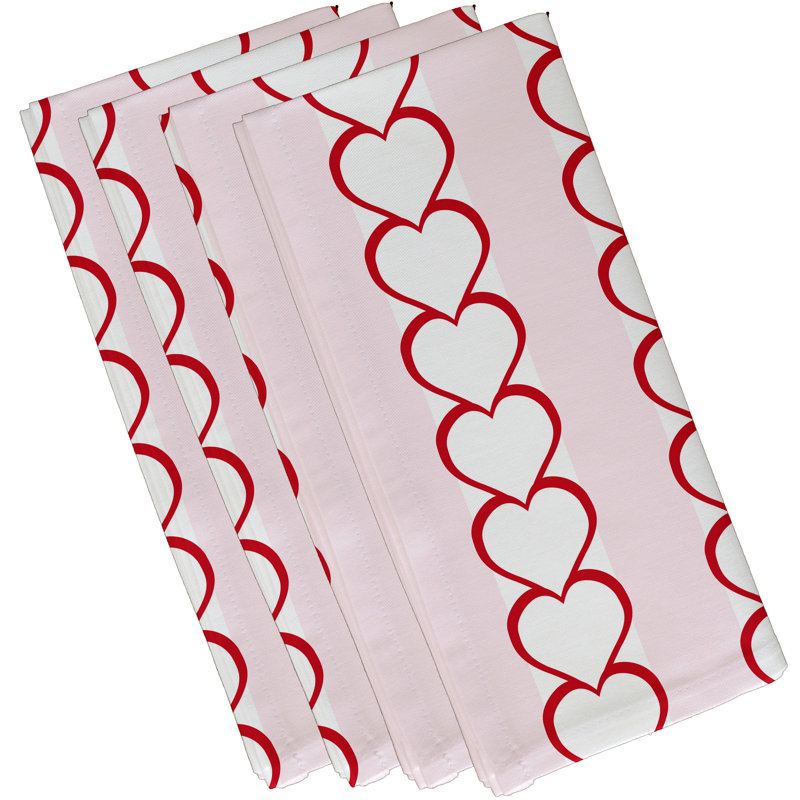 Polyester Geometric Square Napkin, 18" W x 18" L, Red