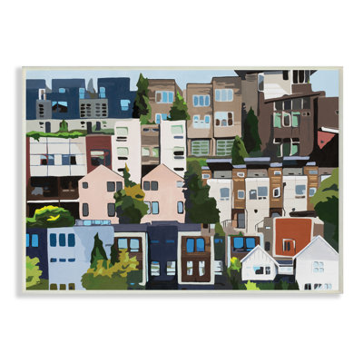 Urban Urban Cityscape Colorful Abstract Trees par Beth Ann Lawson - impression sur toile