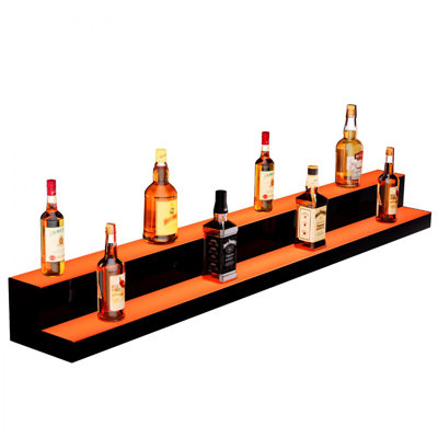 LED Lighted Liquor Bottle Display Bar Shelf RF & App Control 2-Step