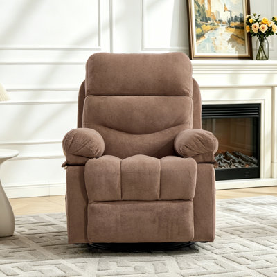 Fauteuil inclinable manuel moderne en chenille avec massage à 8 points et chaleur, fauteuil inclinable et pivotant pour petit salon
