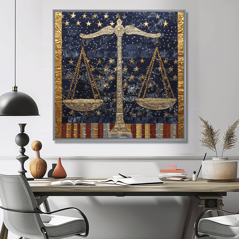 Constitutional convention of balance of liberty in usa II - États-Unis patriotiste grand art mural, H 16 po x l 16 po