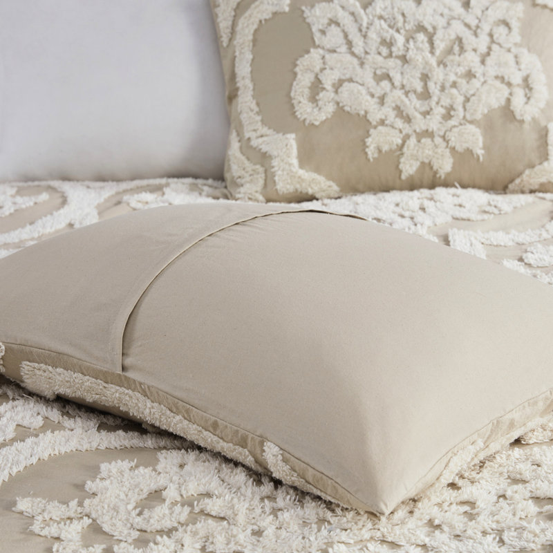 3 pièces d'édredon taupe très grand / très grand - rembourrage en chenille de coton 100% literie douce, Taupe