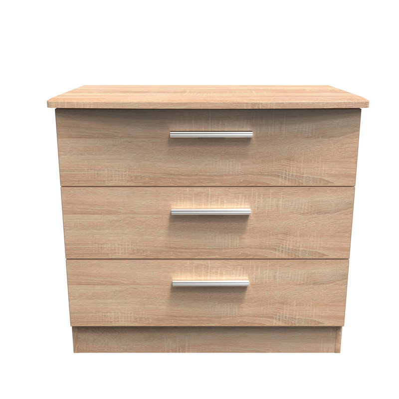Borgeson 77cm W 3 - Drawer Chest of Drawers, Bardolino Oak
