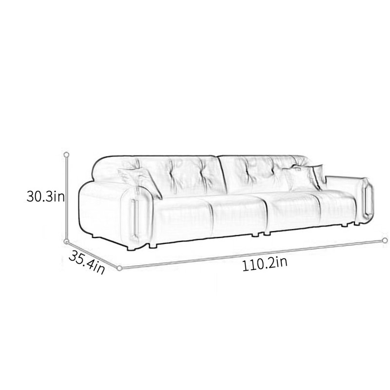 Canapé de bureau italien, 4, H 30,30 po x l 110,20 po x P 35,40 po
