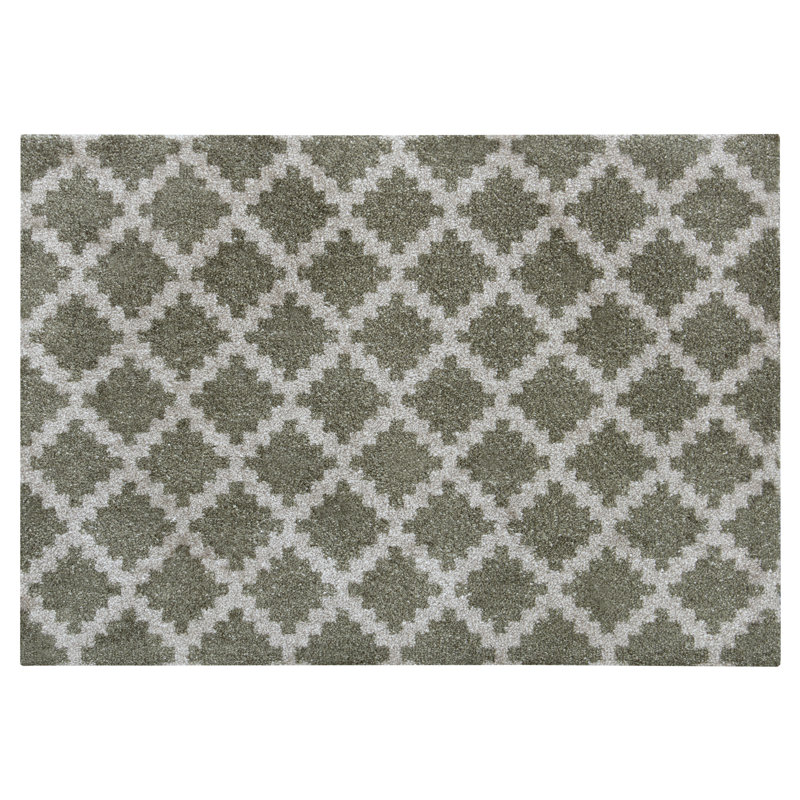Elegance Non-Slip Indoor + Outdoor Door Mat, White/Black, Rectangular 50 x 70cm