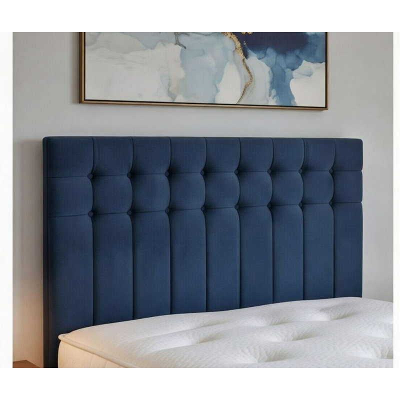 Upholstered Bed, Single, Dark Blue