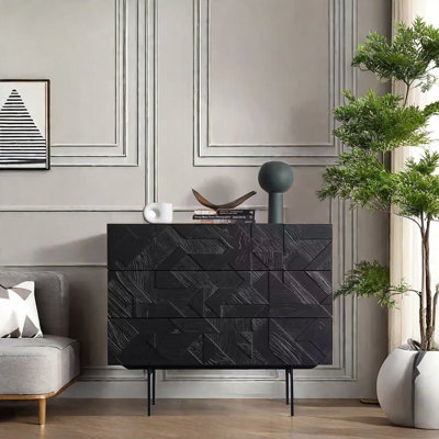 Modern Style Parquet Accent Cabinet