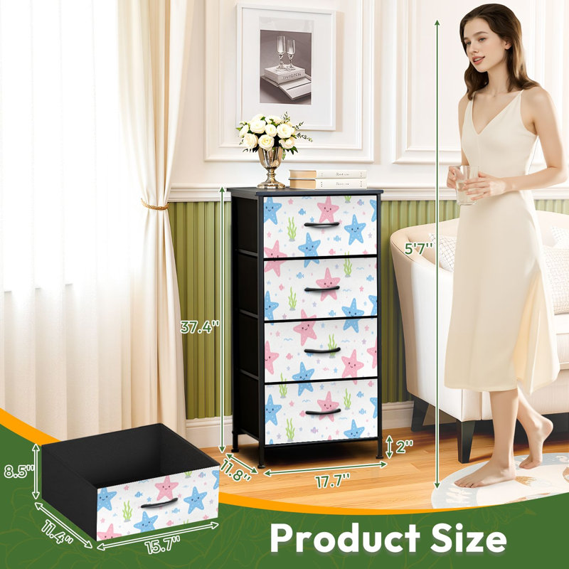 Commode de rangement verticale 4 tiroirs