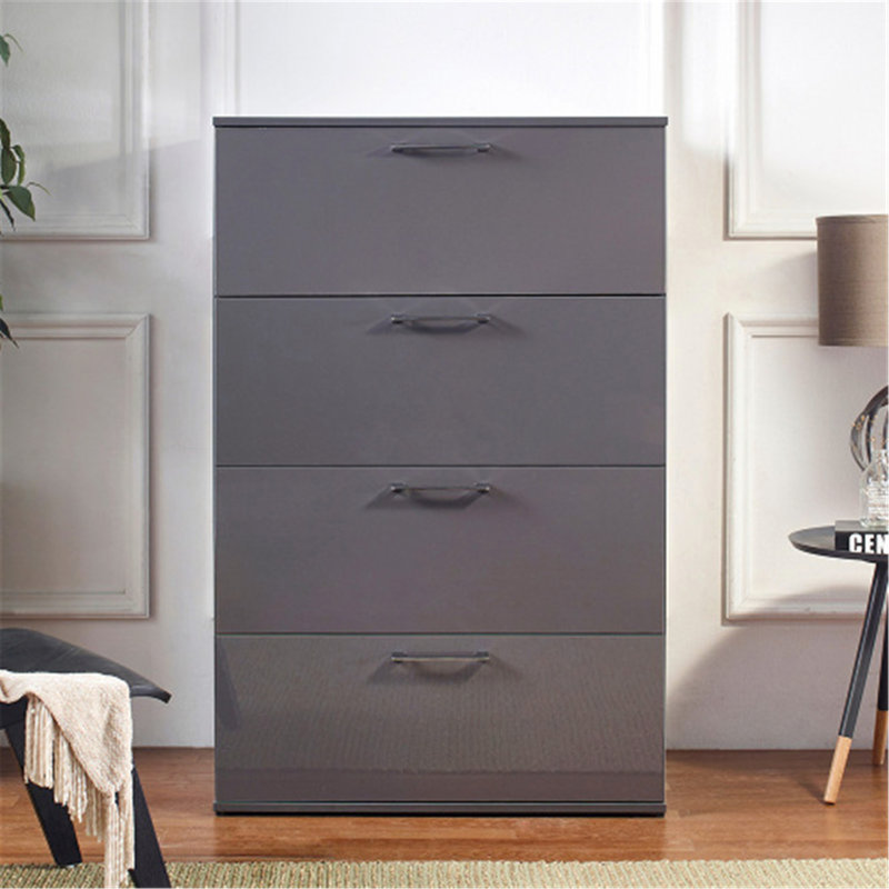 Commode décorative 4 tiroirs Ayanne, Gris foncé