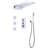 22.36*10.63" Thermostatic Shower System, Wall Mounted 4 Function Luxury Rainfall & Waterfall Shower Head with Handheld Spray and 3 Body Jets with Rough-in Valve-69217974