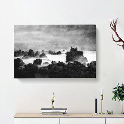 Waves Against the Rock - Wrapped Canvas
