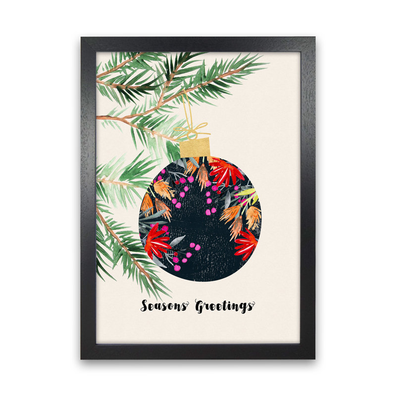 Seasons Greetings - Print, 88cm H x 64cm W x 3cm D, Black Framed