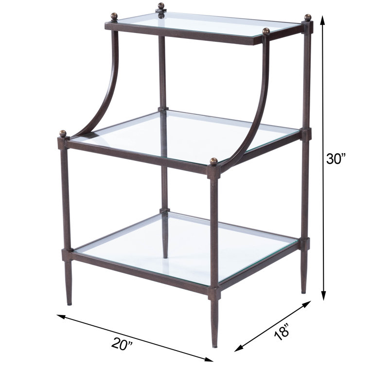 Peninsula Metal & Glass Side Table, Butler Hallmark
