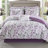 Lafael Purple/White Microfiber Reversible Traditional Comforter Set with Cotton Bed Sheets-655732852