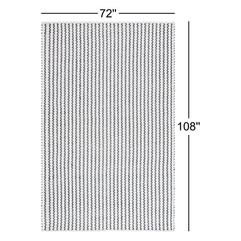 Chevron Hand Woven Cotton Area Rug, Rectangle 6' x 9'