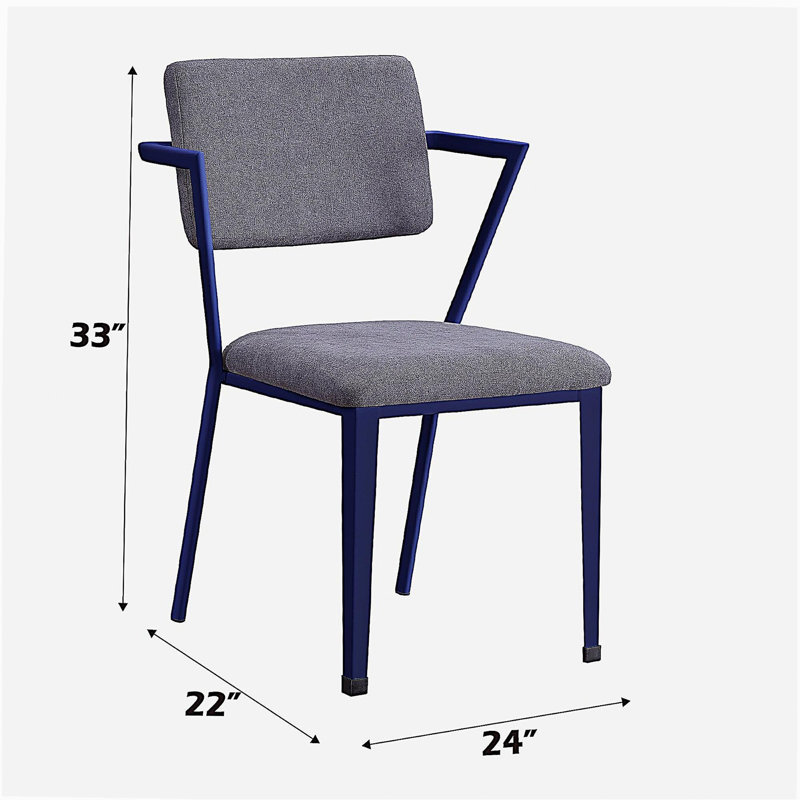 Tissu gris et chaise de bureau bleue brillante