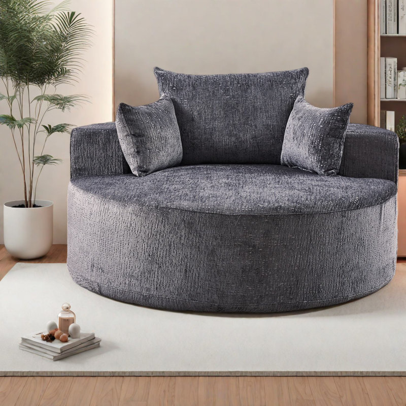 Canapés confortables en chenille avec dossier coussiné pour le salon