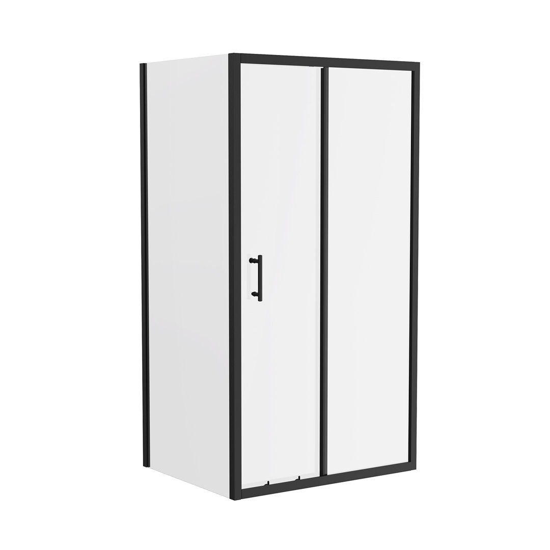 Burlen Bathroom Shower Enclosure Cubicle Sliding Door with 760mm Side Panel Screen - 1900 x 1100 mm