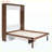 Full Size Murphy Bed with Foldable Desk, Walnut & White Finish, Space-Saving Wall Bed