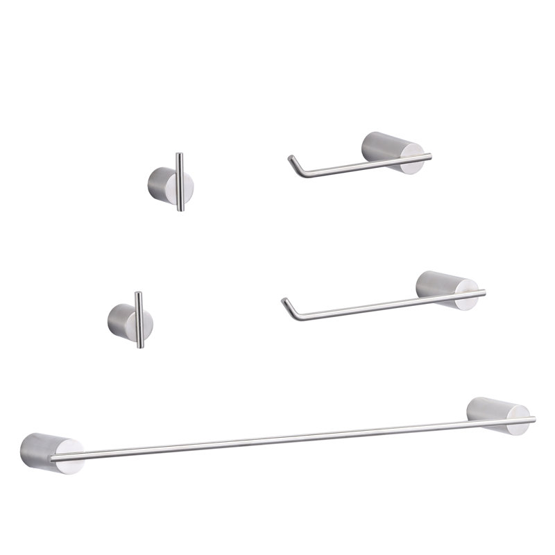 Ensemble de quincaillerie de salle de bain 5 pièces, Nickel brossé