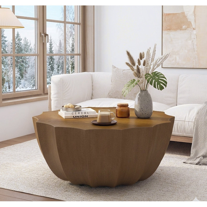 Table basse imperméable 35,43 po pour l'extérieur et l'intérieur, conception en ciment Mgo durable, convient aux terrasses, jardins, arrière-cours et salons