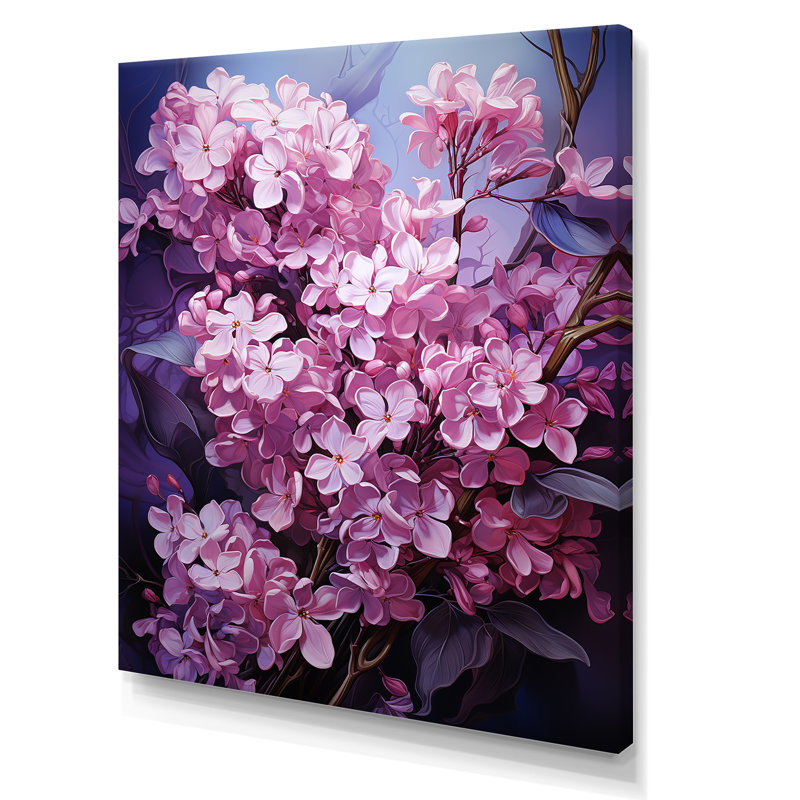 Murmures de lilas V sur toile, Toile tendue, H 32 po x l 24 po